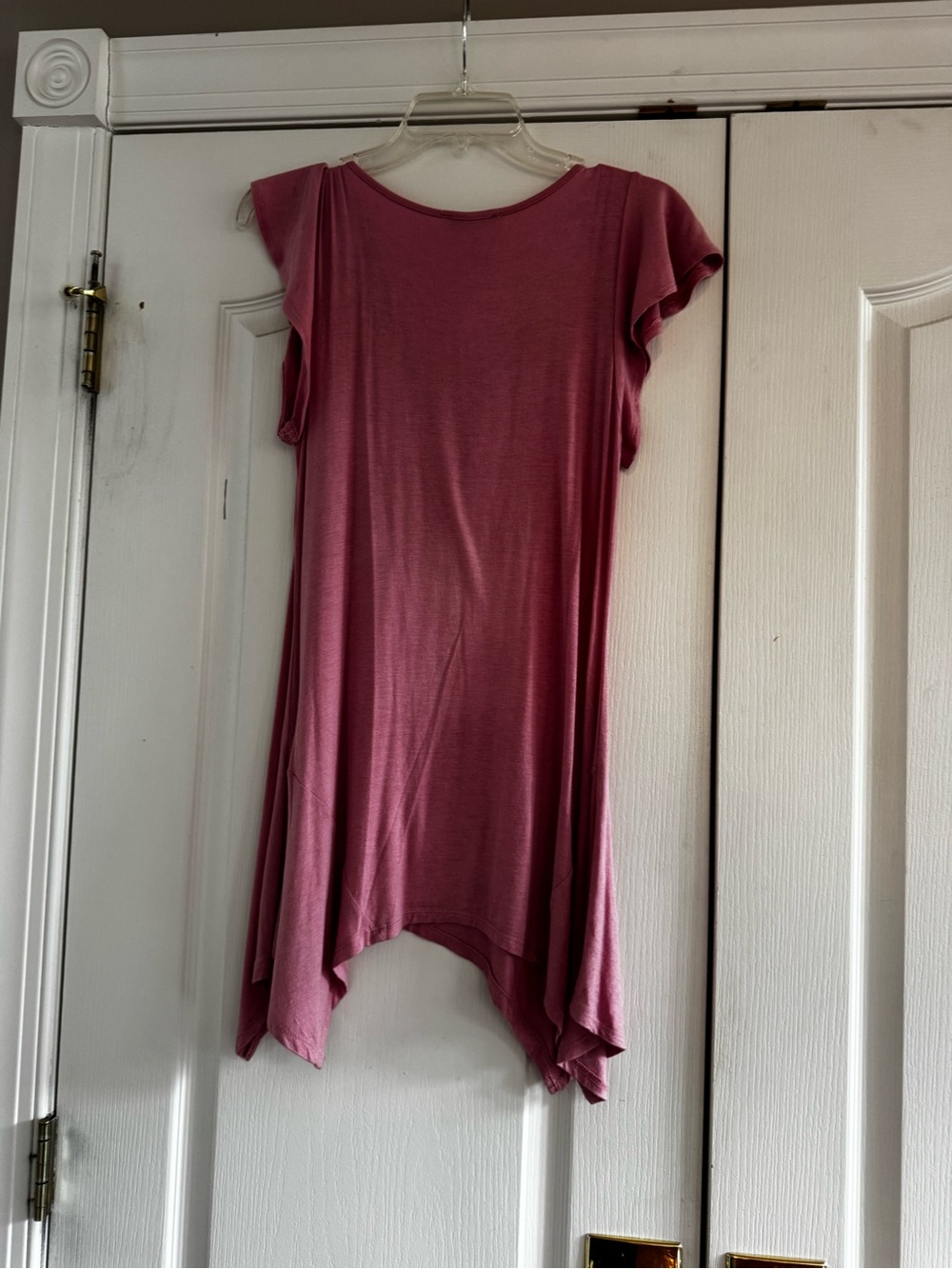 Moa Moa Rose-Pink Asymmetric Handkerchief Hem Tunic